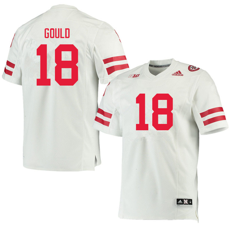 Men #18 Jaeden Gould Nebraska Cornhuskers College Football Jerseys Sale-White